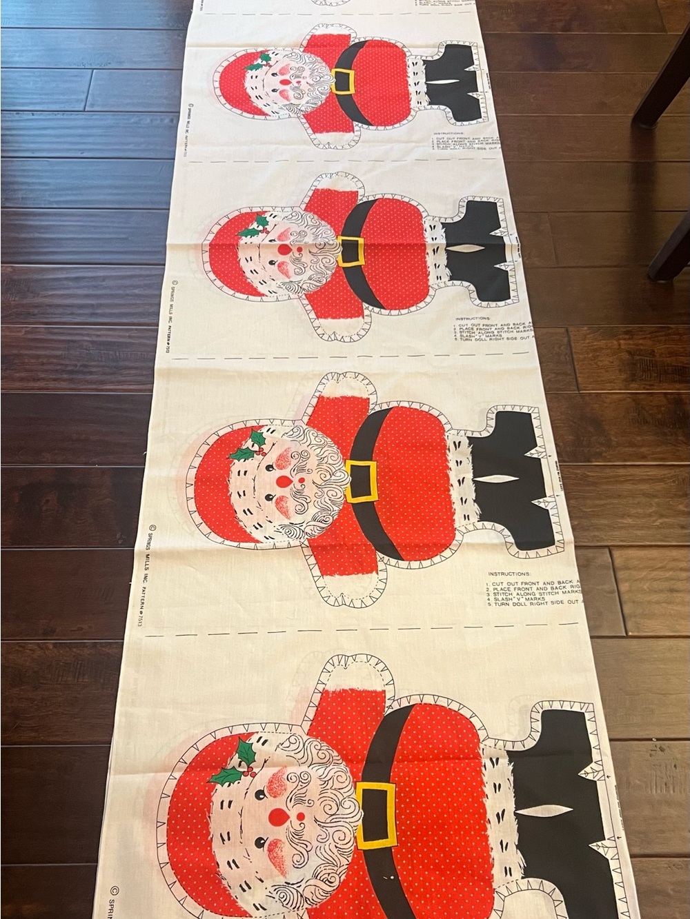 VTG 70s Spring Mills Santa Fabric Panel Cut&Sew Pillow Uncut Pattern 7513 Makes5